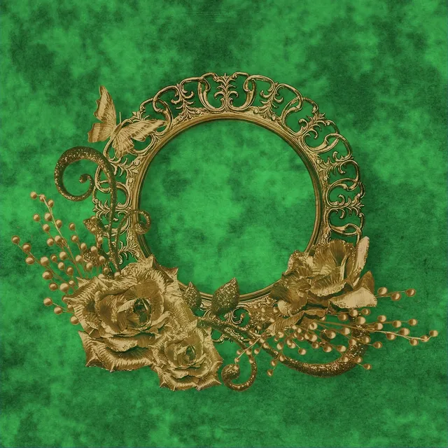 gold frame circle foil